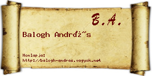 Balogh András névjegykártya