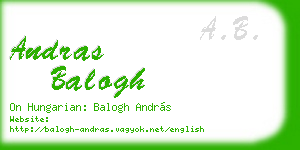 andras balogh business card